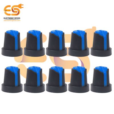 Blue Color Potentiometer Knob Rotary Switch Cap Pack of 10